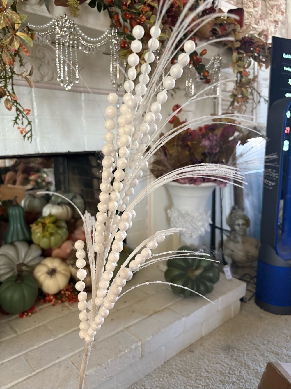 Lot of 15 White Decorative Glitter Berry Spray — Brand: